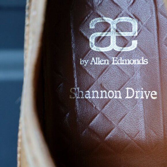 SALE -Allen Edmonds 8.5-D Shannon Drive Burnished Walnut Wingtip Mens Dress Shoe - Picture 9 of 11